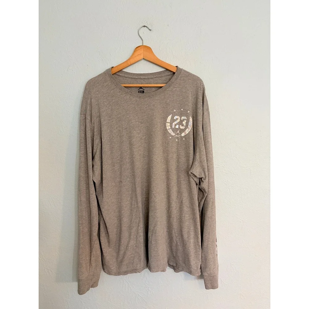 Jordan Long Sleeve Shirt 3XL Grey Iridescent 23 Graphic Sportswear Basketball